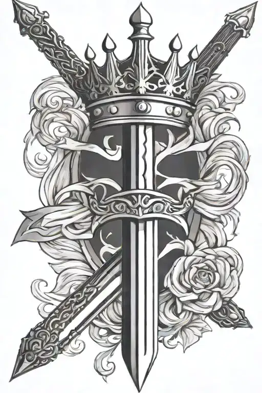 Sword With Crown In Front