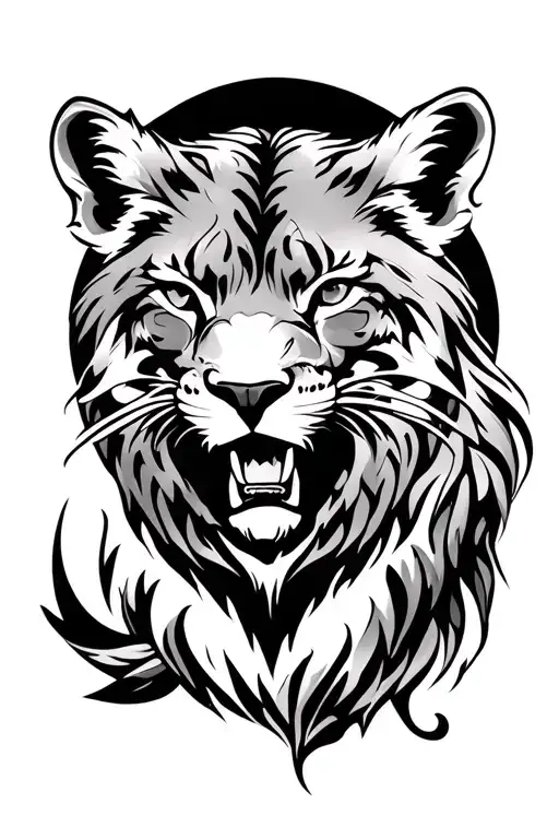 Wild Animal On A Dark Background Inner Arm