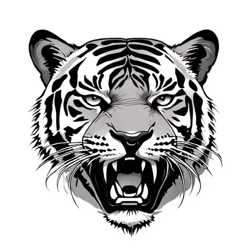 War Battle Tiger Face