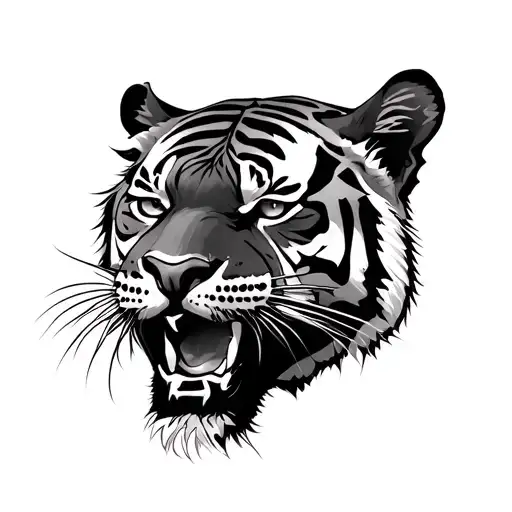 War Battle Tiger With Scars Face