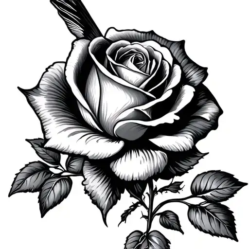 Hummingbird Rose Surrounded