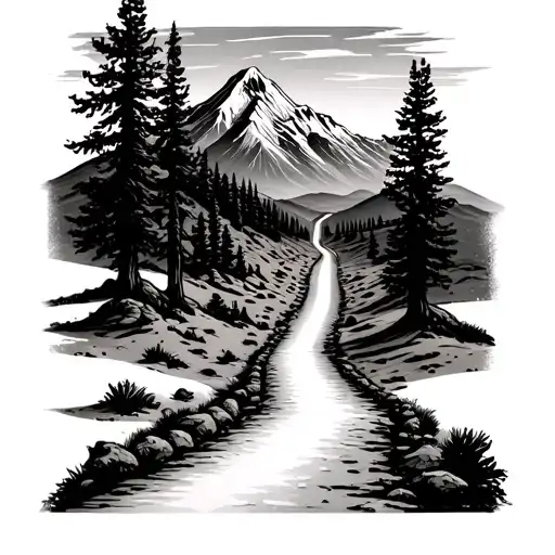 Never Ending Road Leading To A Mountain Landscape In A Desert