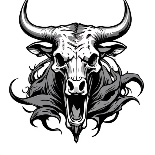 Bull And Skull Mad Evil