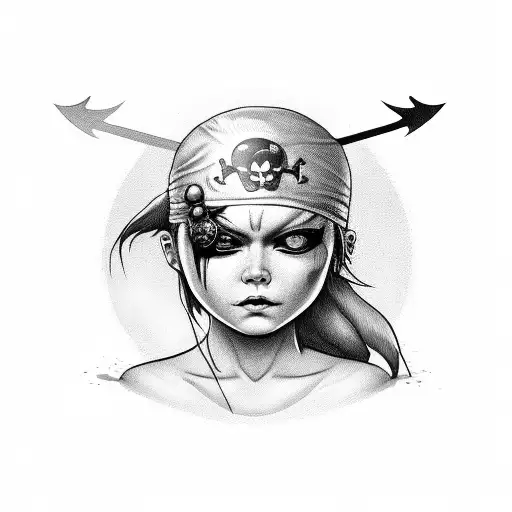 Female Pirate Baby With Patch On Right Eye