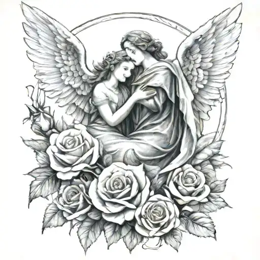 Guardian Angels And Rose