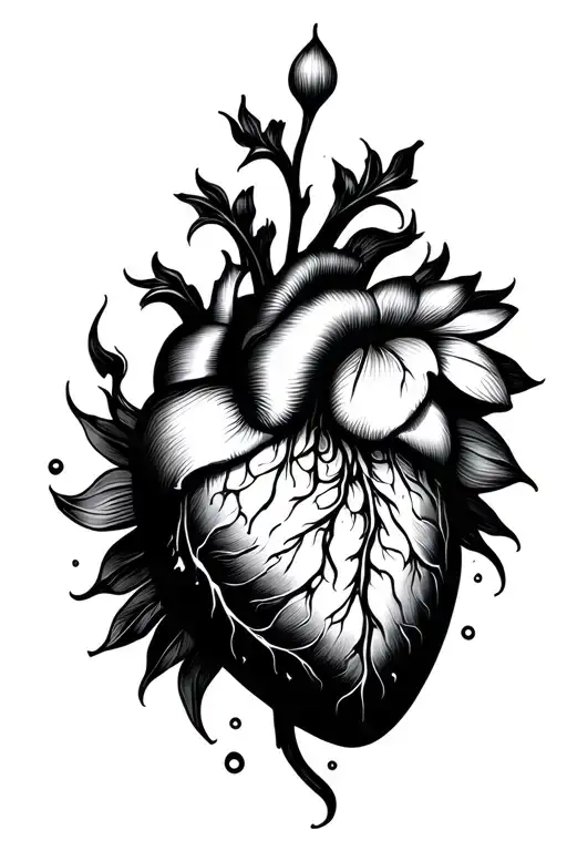 Digital Heart Lotus Flower Footprint