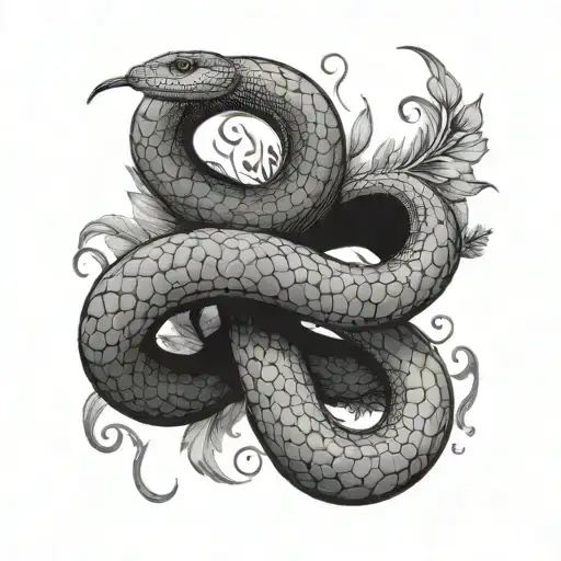 Neda Tattoo With A Snake And A Semicolon