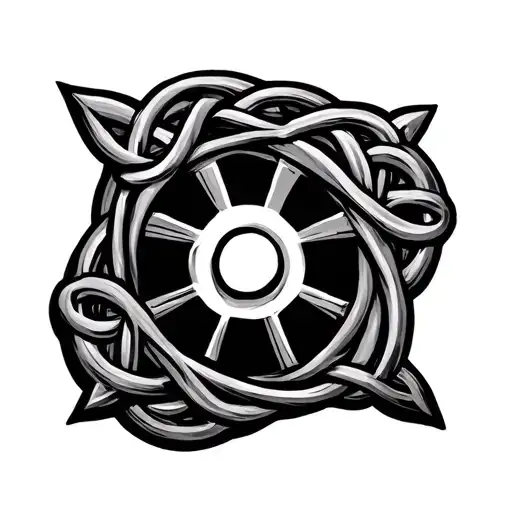 Radiation Symbol Intertwined In Celtic Trinity Knot