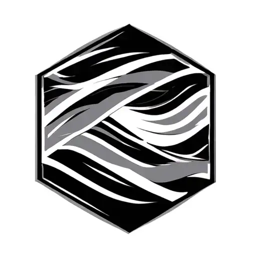 Speed Aero And Black Thick Arm Round Band Tattoo And Hexagon Strip