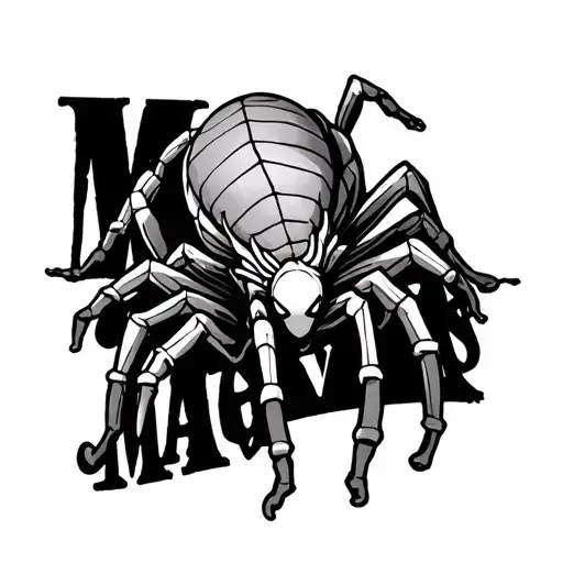 Spider With Mavis Written On It