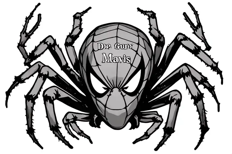 Spider With Mavis Written On It