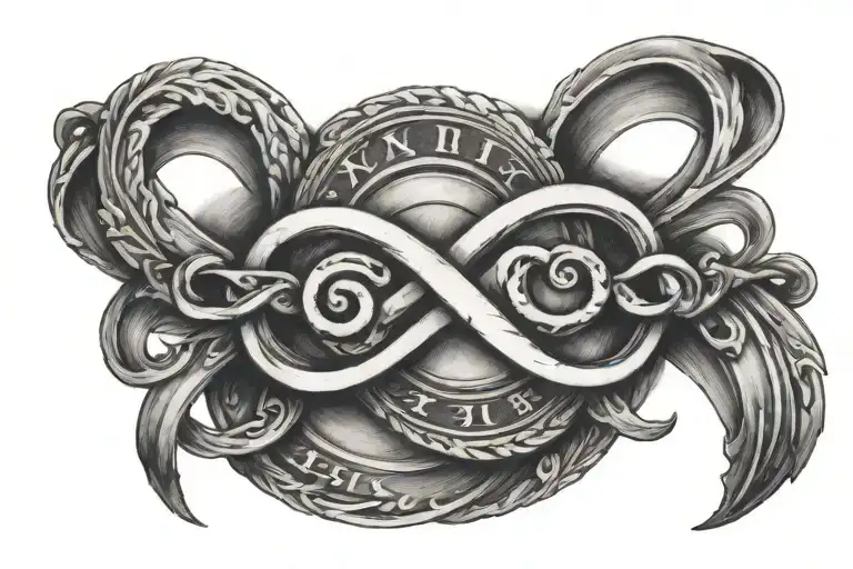 Infinity Symbol With Roman Numeral Date