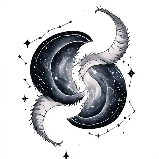 Gemini And Capricorn Constellations Intertwined