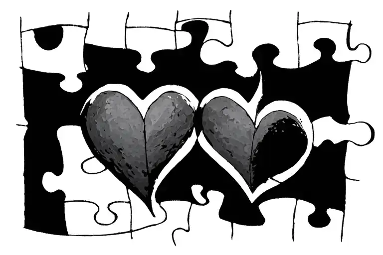 Heart Lacks Piece Of Puzzle In One Line