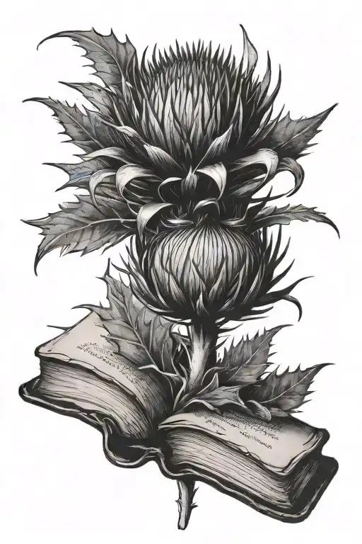 Thistle Growing Out Of An Old Book