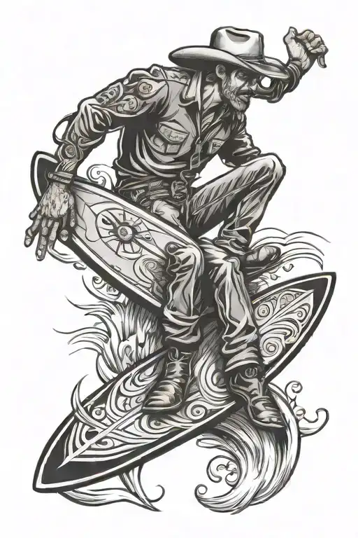 Cowboy On A Surfboard