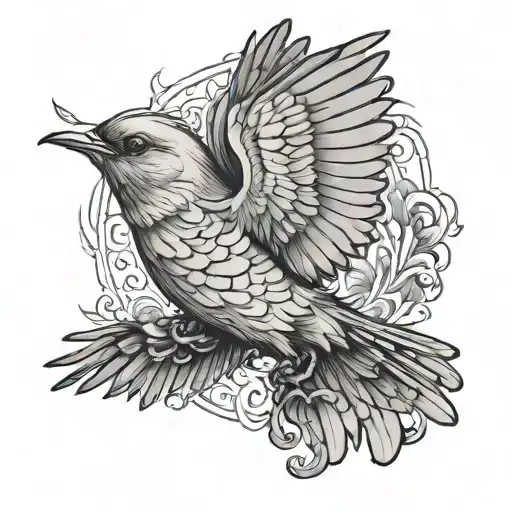 The Bird Spread Its Wings