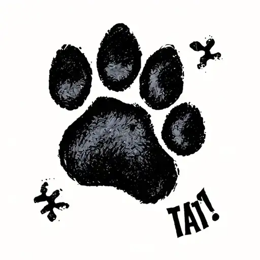 Pawprint Dog Whit Letters