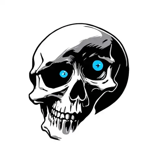 Skull With Blue Eyes