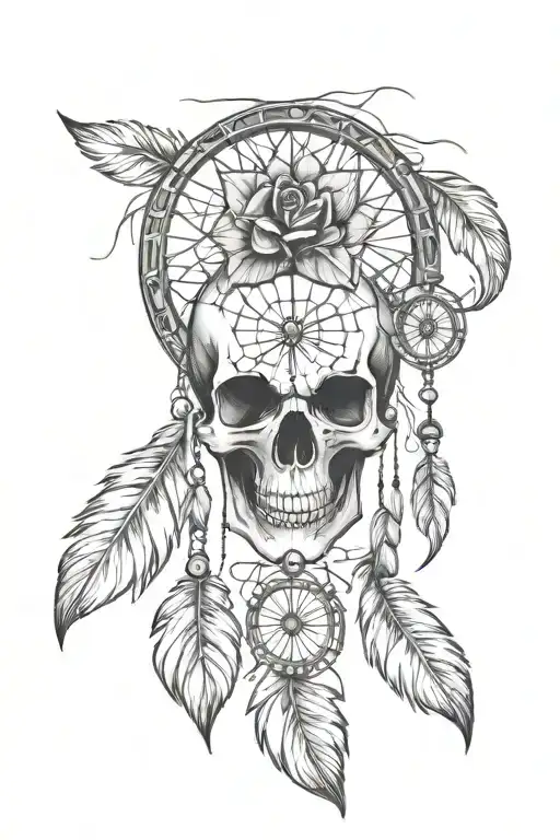 Skull And Dream Catcher