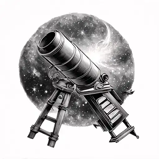 Telescope With Intricate Details Pointing Towards A Galaxy Filled With Books Instead Of Stars