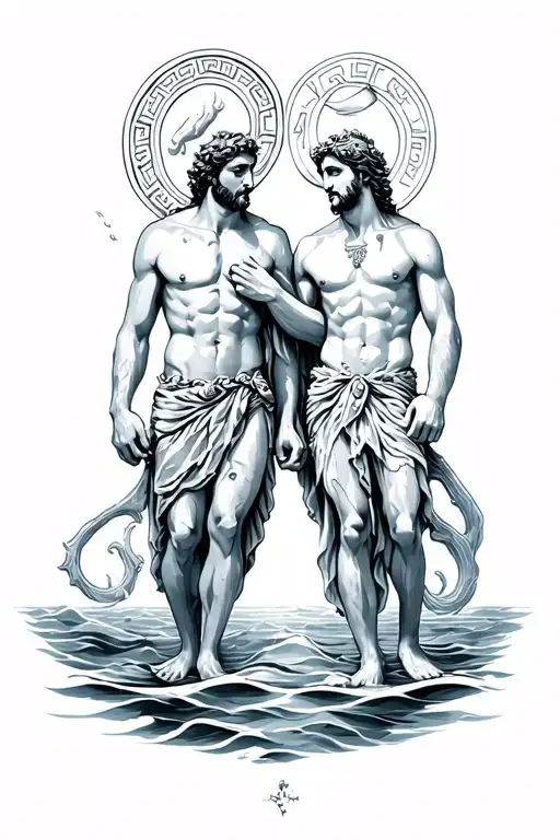 Two Greek God Brothers Under The Ocean