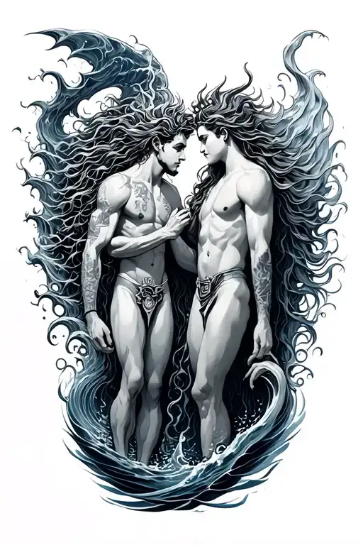 Two God Brothers Under The Ocean