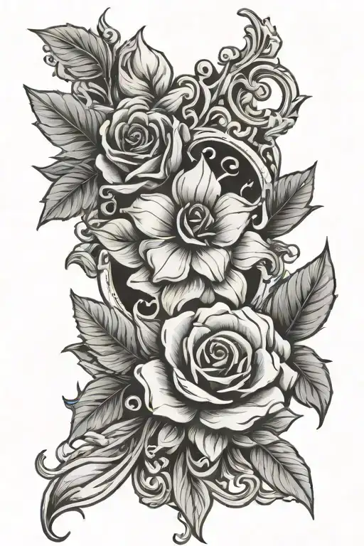 Floral With Heart Shaped Lock