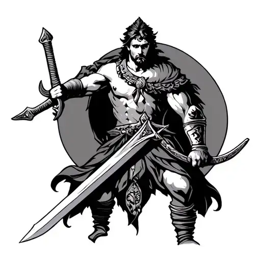 Italian Warrior Wielding A Sword