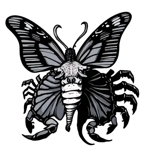 Gusset Astrological Sign Bulls And Scorpion Butterfly