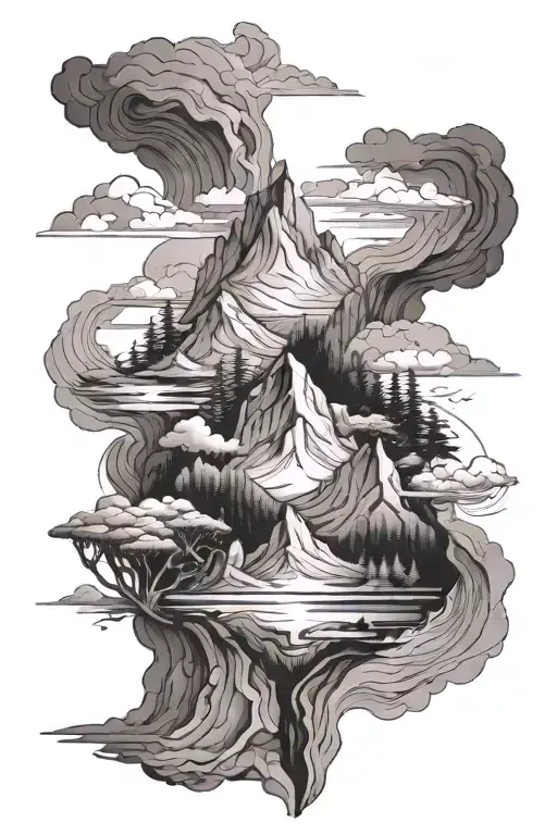 Mountain Province Tattoo Design Combining Elements