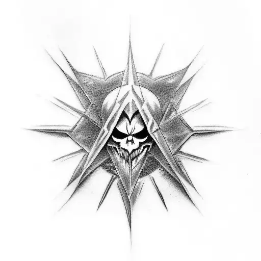 A Black Metal-inspired Tattoo Featuring A Sinister Satanic Symbol