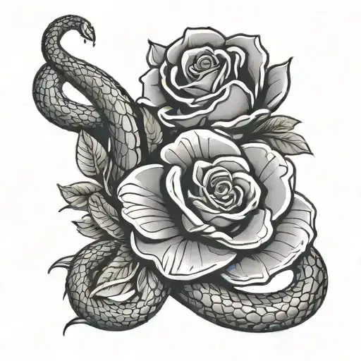 Simple Snake And Rose