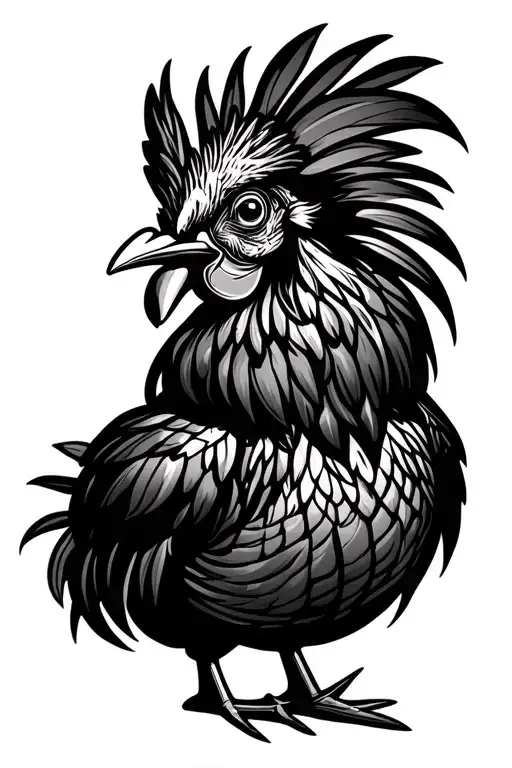 Polynesian Tattoo With Anchor Chicken