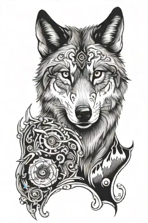 Wolf With The Number 6 Eyes