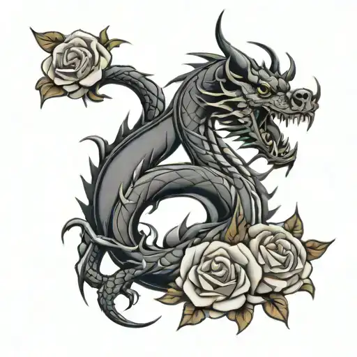 Roses Dragon Tribal