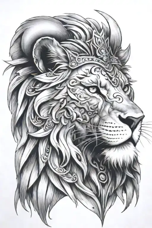 Lion Face With Norce Armour