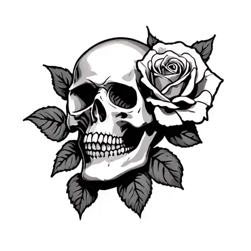 Skull And Rose From Above