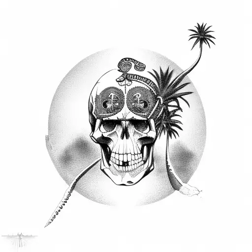 Palm Tree With Skulls
