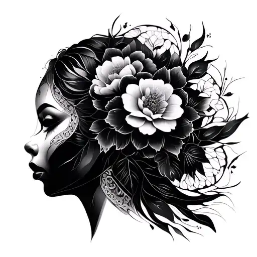 Mosaic Female Floral Mandalat Composition