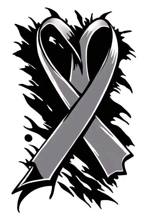 Cancer Ribbon Fine Line