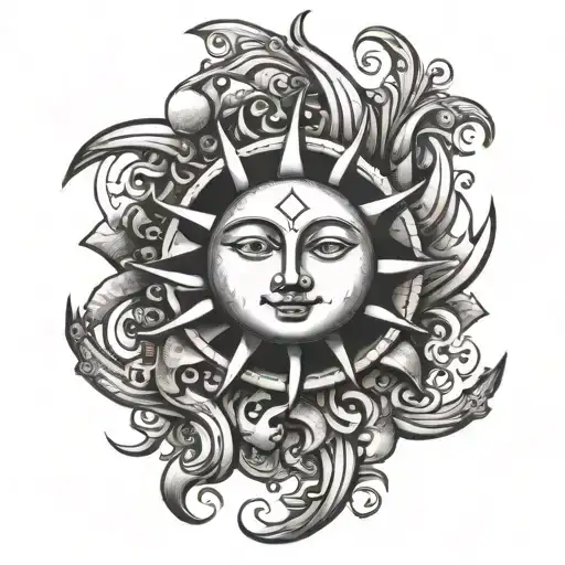 Sun And Moon Intertwined