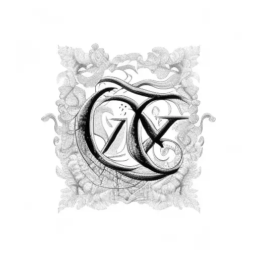 Roman Numerals With Vines And Cursive Writing Horizontal