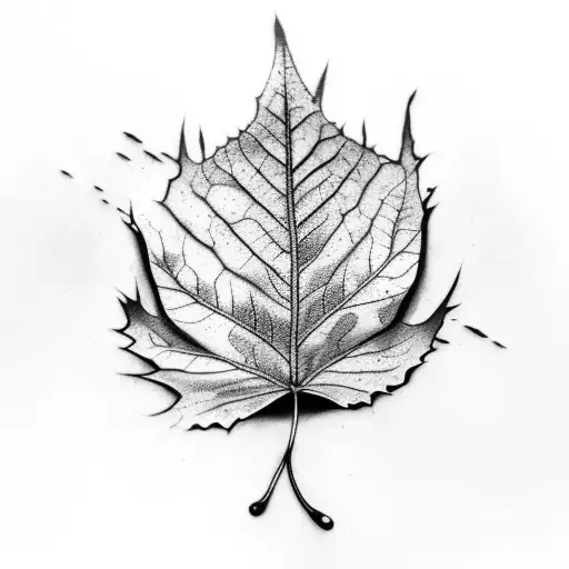 A Leaf Saturated In Blood