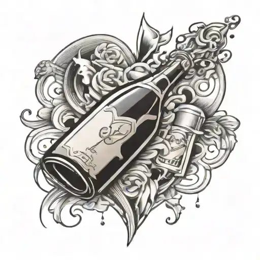 Champagne Bottle Broken Heart