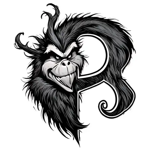 P Initial Into A Grinch