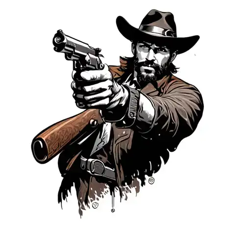 Arthur Morgan Pointing A Gun