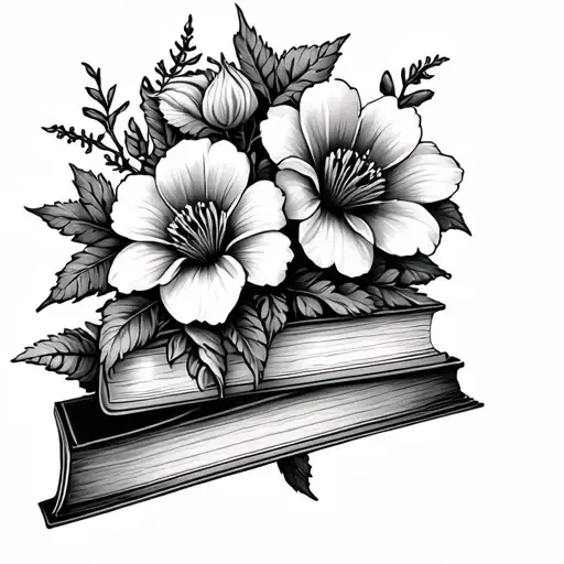 Flowers With Book Spines Mixed In