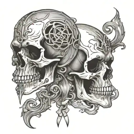 Skull Blind Skull Deaf And Skull Mute