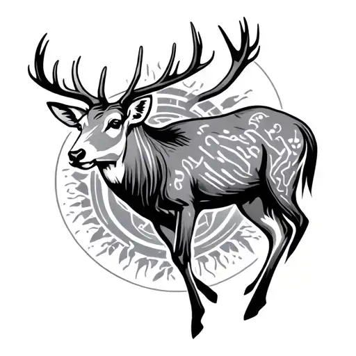 Deer Tattoo That Looks Techy